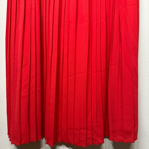 J.CREW Pleated Midi Skirt Red Size 6 - Picture 3 of 6